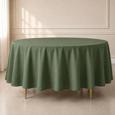Polyester Round Tablecloth 108" Olive Green - Durable and Stain-Resistant for Easy Maintenance
