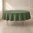 Olive green round tablecloth, reusable and durable, perfect for any occasion.