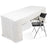 White folding table with a black folding chair