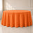 Orange round tablecloth, durable and seamless table cover.