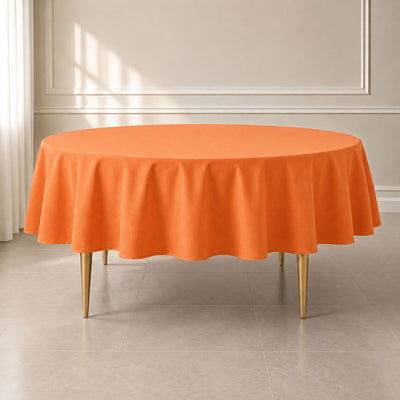Polyester Round Tablecloth 90" Orange - Reusable & Durable Table Cover