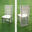 Transparent chair cover for event decor, showcasing front and back views.