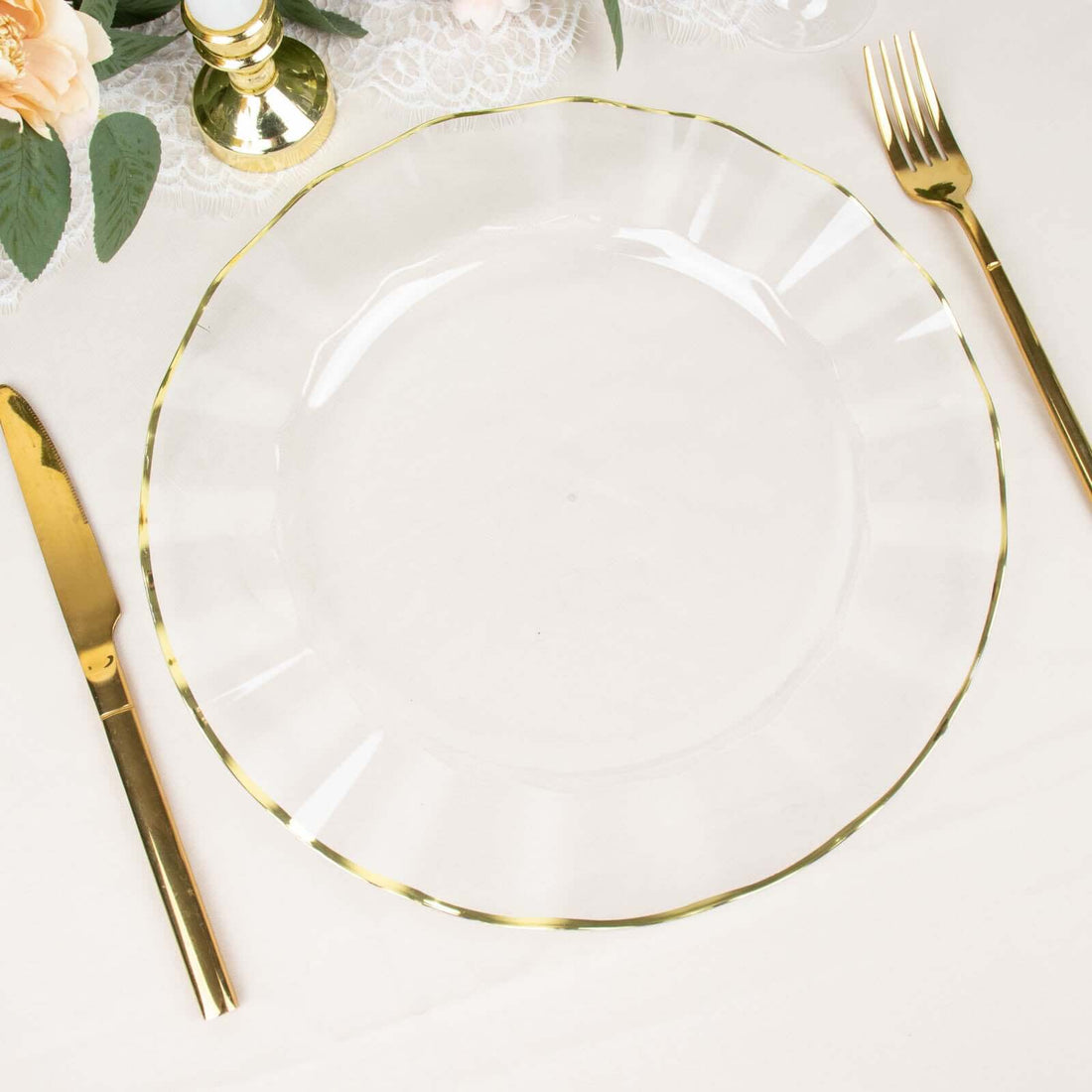 Plastic Round Ruffled Dinner Plates 11