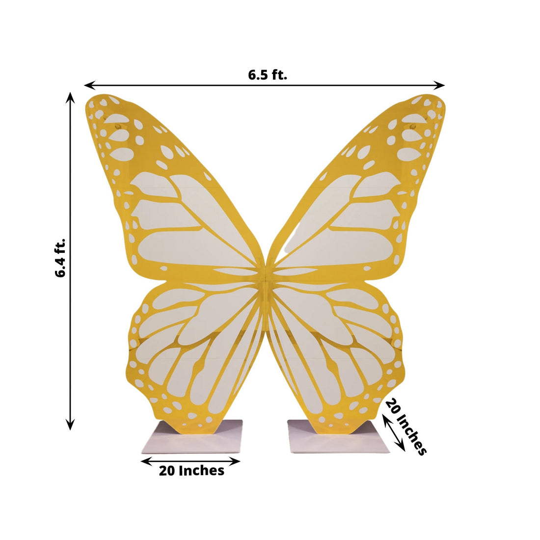 White Gold Butterfly Backdrop Stand 6.5ft | eFavormart