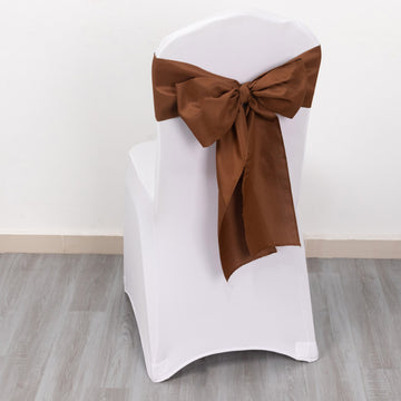 5 Pack Cinnamon Brown Polyester Chair Sashes - 6"x108"