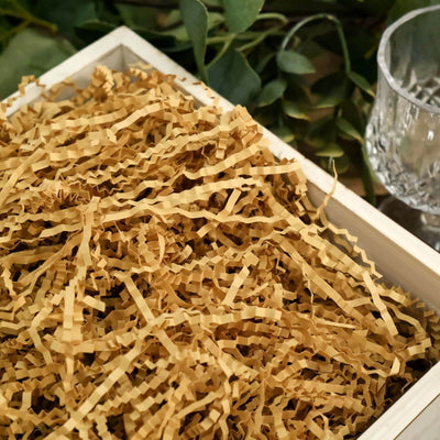 Paper Shred Basket Filler 8oz Crinkle Cut Design Natural Brown 3mm - Decorative Gift Bag Shreds
