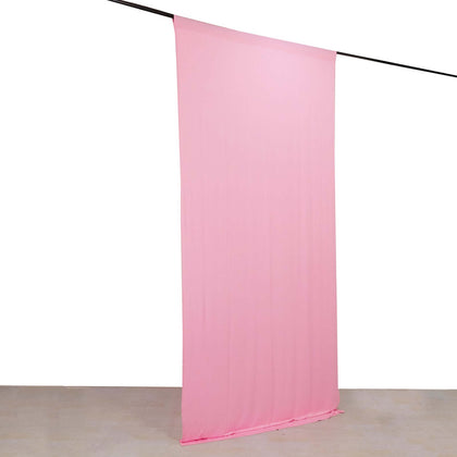 Pink 4-Way Stretch Spandex Backdrop Drape Curtain, Wrinkle Free Event Divider Panel with Rod Pockets - 5ftx10ft