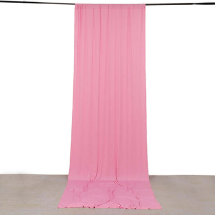 Pink 4-Way Stretch Spandex Backdrop Drape Curtain, Wrinkle Free Event Divider Panel with Rod Pockets - 5ftx14ft