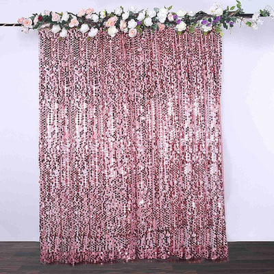Pink Big Payette Sequin Backdrop Drape Curtain, Photo Booth Event Divider Panel - 8ftx8ft