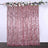 Pink sequin curtain with floral top, perfect for events and decoration.