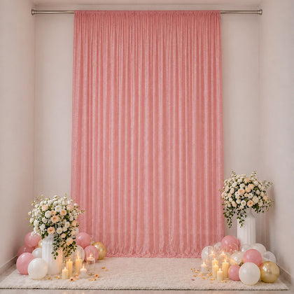 Sheer Wedding Arch Drape 10ft × 14ft Mauve Cinnamon Rose – Backdrop Curtain Panel with Rod Pocket, Ceiling Drapery Fabric