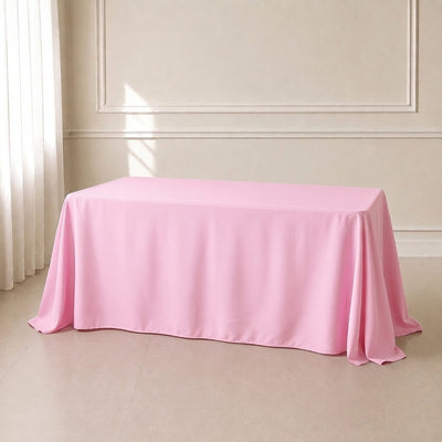 Polyester Rectangle Tablecloth 90"x132" Pink with Seamless Finish
