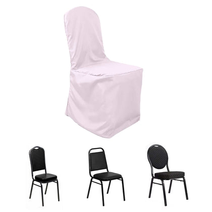 Polyester Banquet Chair Cover Blush - Reusable Stain-Resistant Slipcover