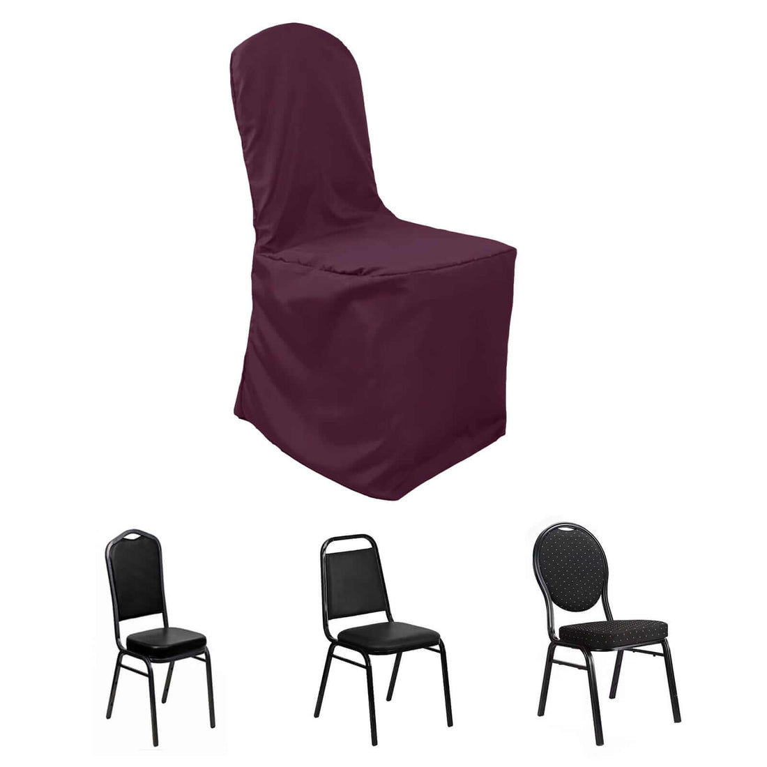 Maroon chair cover for event seating