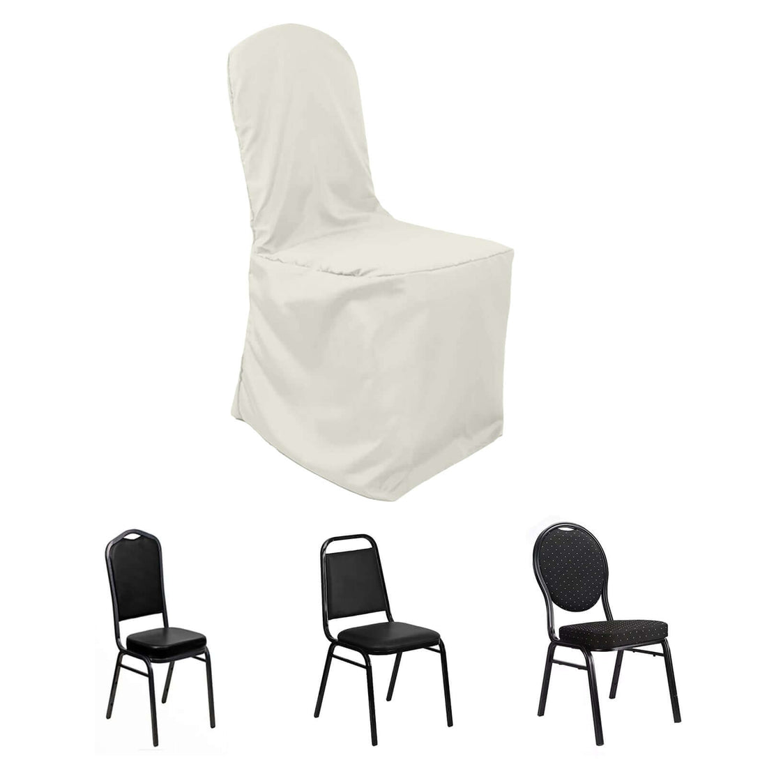 White chair cover for event seating protection and decoration