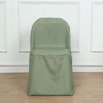 Polyester Folding Chair Cover Dusty Sage Green - Reusable Stain-Resistant Slipcover