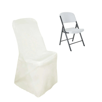 Polyester Folding Chair Cover Ivory for Lifetime Chairs - Durable Reusable Slipcover