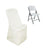 White folding chair with cover on plain background