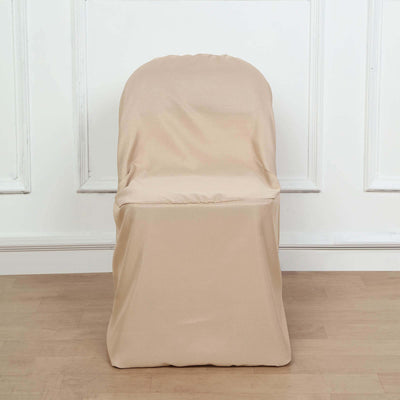 Polyester Folding Chair Cover Nude - Reusable Stain-Resistant Slipcover