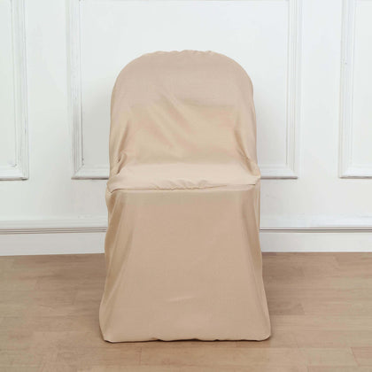 Polyester Folding Chair Cover Nude - Reusable Stain-Resistant Slipcover