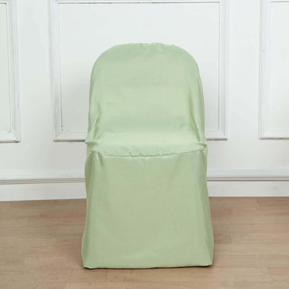 Polyester Folding Chair Cover Sage Green - Reusable Stain-Resistant Slipcover