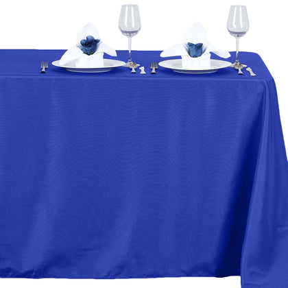 Polyester Rectangle Tablecloth 54"x96" Royal Blue - Linen Texture Table Cover