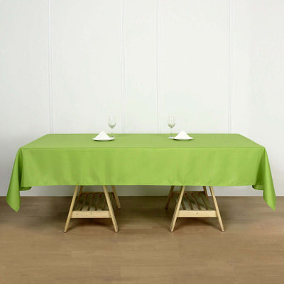 Polyester Rectangle Tablecloth 60"x102" Apple Green - Wrinkle-Resistant Finish