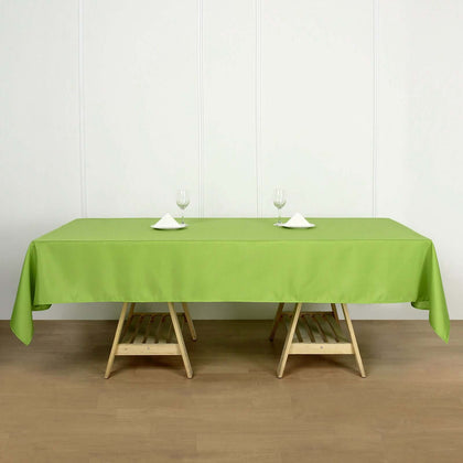 Polyester Rectangle Tablecloth 60"x102" Apple Green - Wrinkle-Resistant Finish