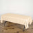 Beige tablecloth draped over a folding table in a studio setting