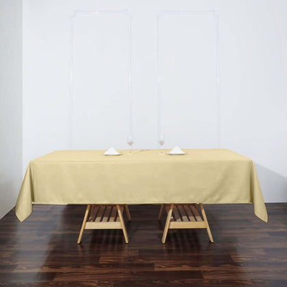 Polyester Rectangle Tablecloth 60"x102" Champagne - Wrinkle-Resistant Finish