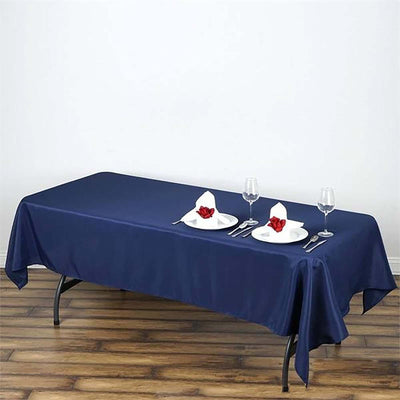 Polyester Rectangle Tablecloth 60"x102" Navy Blue - Wrinkle-Resistant Finish