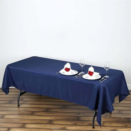 Polyester Rectangle Tablecloth 60"x102" Navy Blue - Wrinkle-Resistant Finish