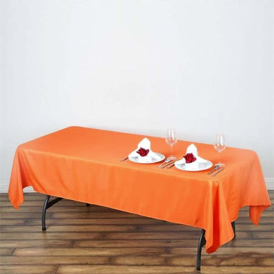 Polyester Rectangle Tablecloth 60"x102" Orange - Wrinkle-Resistant Finish