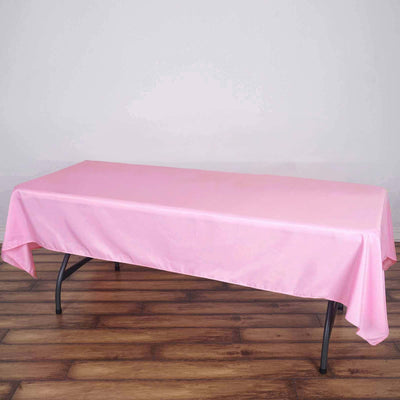 Polyester Rectangle Tablecloth 60"x102" Pink - Wrinkle-Resistant Finish