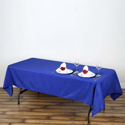 Polyester Rectangle Tablecloth 60"x102" Royal Blue - Wrinkle-Resistant Finish