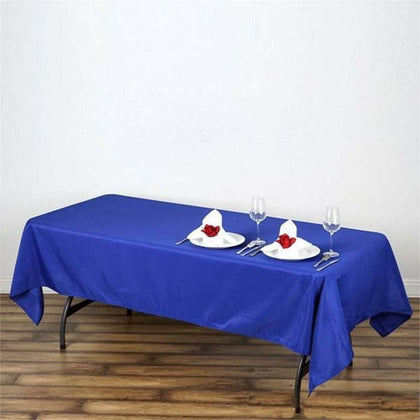 Polyester Rectangle Tablecloth 60"x102" Royal Blue - Wrinkle-Resistant Finish