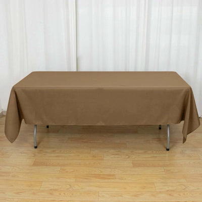 Polyester Rectangle Tablecloth 60"x102" Taupe - Wrinkle-Resistant Finish