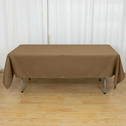 Polyester Rectangle Tablecloth 60"x102" Taupe - Wrinkle-Resistant Finish