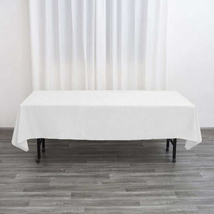 White rectangular polyester tablecloth