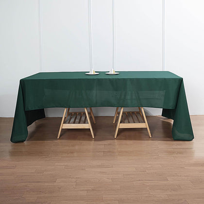 Polyester Rectangle Tablecloth 60"x126" Hunter Emerald Green - Durable & Wrinkle-Resistant Table Cover