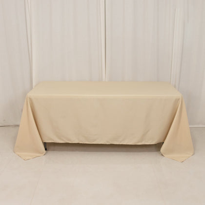 Polyester Rectangle Tablecloth 72"x120" Beige with Wrinkle-Resistant Finish - Reusable Table Cover