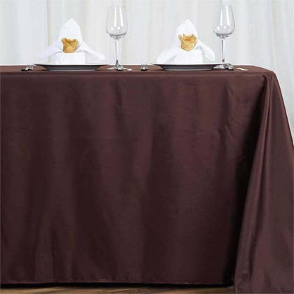 Polyester Rectangle Tablecloth 72"x120" Chocolate with Wrinkle-Resistant Finish - Reusable Table Cover