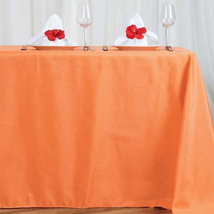 Polyester Rectangle Tablecloth 72"x120" Orange with Wrinkle-Resistant Finish - Reusable Table Cover