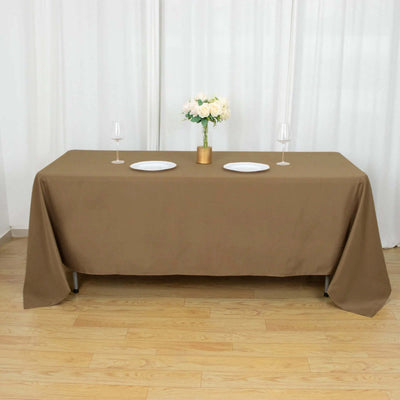Polyester Rectangle Tablecloth 72"x120" Taupe with Wrinkle-Resistant Finish - Reusable Table Cover