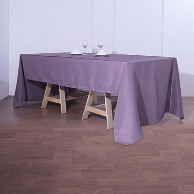 Polyester Rectangle Tablecloth 72"x120" Violet Amethyst with Wrinkle-Resistant Finish - Reusable Table Cover