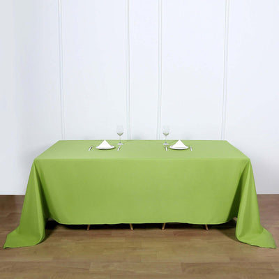 Polyester Rectangle Tablecloth 90"x132" Apple Green with Seamless Finish