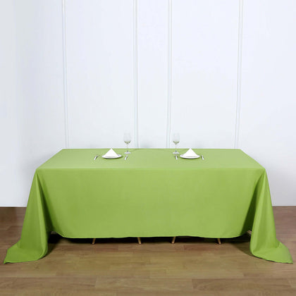 Polyester Rectangle Tablecloth 90"x132" Apple Green with Seamless Finish