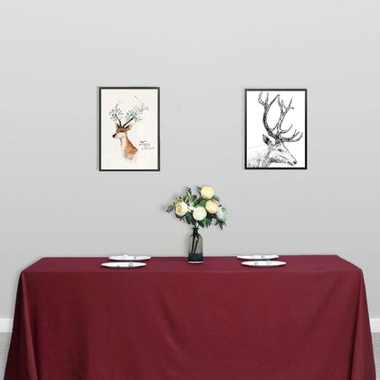 Polyester Rectangle Tablecloth 90"x132" Burgundy with Seamless Finish