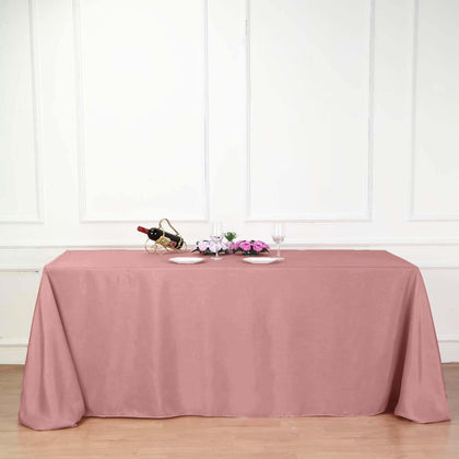 Polyester Rectangle Tablecloth 90"x132" Dusty Rose with Seamless Finish