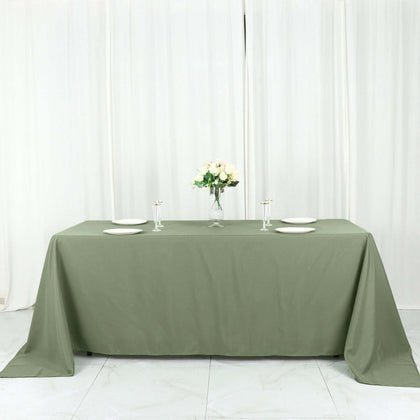 Polyester Rectangle Tablecloth 90"x132" Dusty Sage Green with Seamless Finish